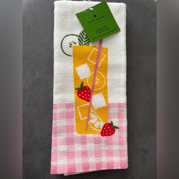 kate spade Other - Kate Spade Strawberry Lemonade Kitchen Towels (Set of 2) NWT
